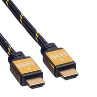 Roline HDMI Anschlusskabel HDMI-A Stecker 10.00m Schwarz, Gold 11.04.5506 doppelt geschirmt, vergold