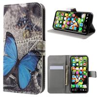 iPhone X Style Series Wallet Case - Blauw Vlinder