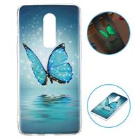 Lichtgevende OnePlus 6 TPU Case - Blauw Vlinder