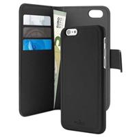 iPhone 7 / iPhone 8 wallet case van Puro - met afneembare magnetische cover en van PU leder gemaakt - zwart