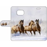 B2Ctelecom Samsung Galaxy S7 Edge Uniek Boekhoesje Paarden met Opbergvakjes