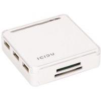 ICIDU Card Reader & 3 Poorts USB Hub (wit)