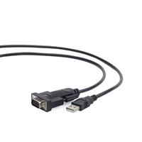 Cablexpert USB naar DB9M seriële poort converter kabel, zwart, 1.5 meter