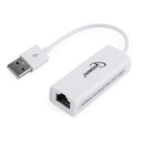 Gembird USB-A naar RJ45 Fast Ethernet LAN adapter - USB2.0 - CAT5 / wit - 0,10 meter