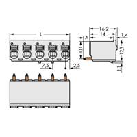 WAGO 2092-3175/200-000 Male behuizing-board 2092 Totaal aantal polen: 5 Rastermaat: 7.50 mm 100 stuk(s)