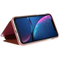 Luxury Series Mirror View iPhone XR Flip Cover - Rose Gold