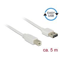 delock Kabel EASY-USB 2.0 Typ-A Stecker > USB 2.0 Typ-B Stecker 5 m we