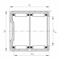 INA - Nadelbüchsen BK2538-ZW-A, Innend 25mm, Außend 32mm, Breite 38mm