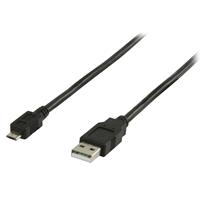 Valueline USB 2.0 USB a male - USB micro B male kabel 1.0m zwart