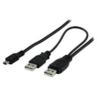 Valueline USB 2.0 kabel 2x A - 1x mini USB 5P 2 meter
