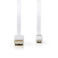 Nedis USB 2.0-kabel plat A male - Micro-B male 1,0 m