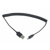 CableXpert USB Micro B naar USB-A spiraalkabel - USB2.0 - tot 1A / zwart - 1,8 meter