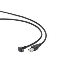 CableXpert USB Micro B haaks naar USB-A kabel - USB2.0 - tot 1A / zwart - 1,8 meter