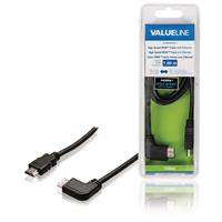 Valueline High Speed HDMI-kabel met ethernet HDMI-connector - HDMI-connector links gehoekt 1,00 m zwart