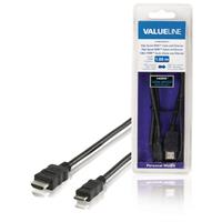 Valueline High Speed HDMI-kabel met ethernet HDMI-connector - HDMI mini-connector 1,00 m zwart