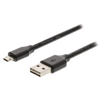 Valueline USB 2.0-kabel USB A male - omkeerbaar Micro-USB B male 2.00 m zwart -