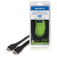 Valueline Platte High Speed HDMI-kabel met ethernet HDMI-connector - HDMI-connector 2,00 m zwart