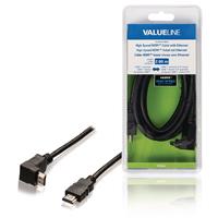 Valueline High Speed HDMI-kabel met ethernet HDMI-connector - HDMI-connector 270Â° gehoekt 2,00 m zwart