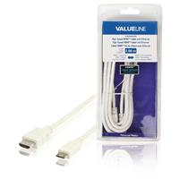 Valueline High Speed HDMI-kabel met ethernet HDMI-connector - HDMI mini-connector 2,00 m wit