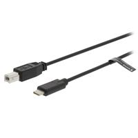 Valueline USB 2.0 Kabel Type-C Male - B Male 3 m Zwart - 