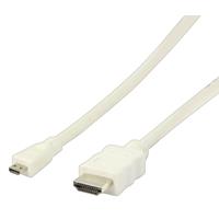 Valueline Micro HDMI - HDMI kabel - versie 1.4 (4K 30Hz) / wit - 1 meter