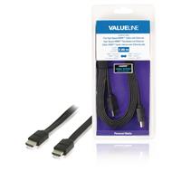 Valueline Platte High Speed HDMI kabel met ethernet HDMI-connector - HDMI-connector 2,00 m zwart