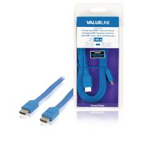 Valueline Platte HDMI kabel - versie 1.4 (4K 30Hz) / blauw - 2 meter