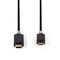 Nedis Kabel USB 2.0 Type-C male - Micro-B male 1,0 m Antraciet
