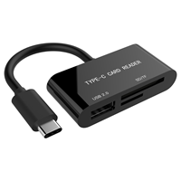 Gembird USB Type-C combo SD-kaartlezer, zwart