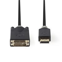 Nedis DisplayPort - DVI-kabel DisplayPort male - DVI-D 24+1-pins male 2,0 m Antraciet