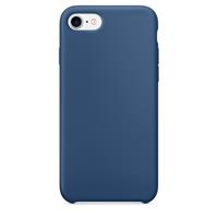 Apple Voor iPhone 8 & 7 Pure kleur vloeibare siliconen + PC beschermende terug Cover Case(Dark Blue)
