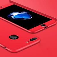 Apple GKK voor iPhone 7 Plus PC Three - lid Shield 360 graden volledige dekking beschermende geval terug Cover(Red)
