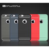 Apple Voor iPhone 6 Plus & 6s Plus geborsteld textuur Fiber TPU ruige Armor beschermende Case(Red)