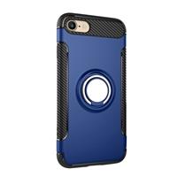 huismerk Voor iPhone 8 & 7 telefoon Ring Armor TPU + PC 360 graden rotatie magnetische telefoon Ring Stent combinatie Case(Blue)