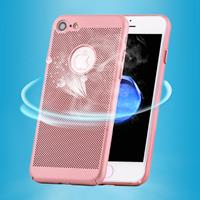 Apple Voor iPhone 8 & 7 lichtgewicht ademend volledige dekking PC Shockproof beschermende terug Cover Case (roze)