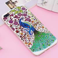 Apple For iPhone 8 Plus & 7 Plus Noctilucent IMD Peacock Pattern Soft TPU Back Case Protector Cover
