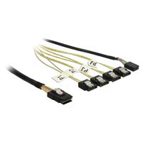 Delock Kabel Mini SAS SFF-8087 > 4 x SATA 7 Pin Reverse + Sideband 0,5