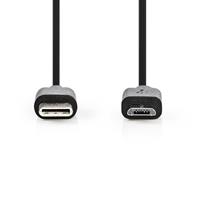 Nedis USB 2.0-Kabel Type-C Male - Micro-B Male 1,0 m Zwart