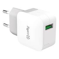 Celly thuislader Turbo Charger single USB 2.4A wit