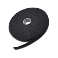 Velcro tape on roll, Black - MicroConnect