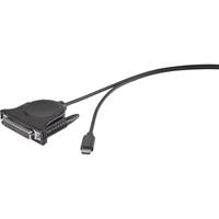 Renkforce Parallel Aansluitkabel [1x USB-C stekker - 1x D-sub bus 25-polig] 1.8 m Zwart