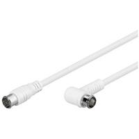 goobay SAT antenna cable white, 2.50 m (100% shielded) 90? angled F-Quick plu