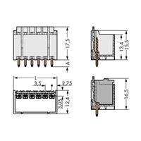 WAGO 2091-1410/200-000 Male behuizing-board 2091 Totaal aantal polen 10 Rastermaat: 3.50 mm 100 stuk(s)