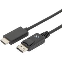 Digitus DisplayPort / HDMI Adapterkabel [1x DisplayPort stekker - 1x HDMI-stekker] 3 m Zwart