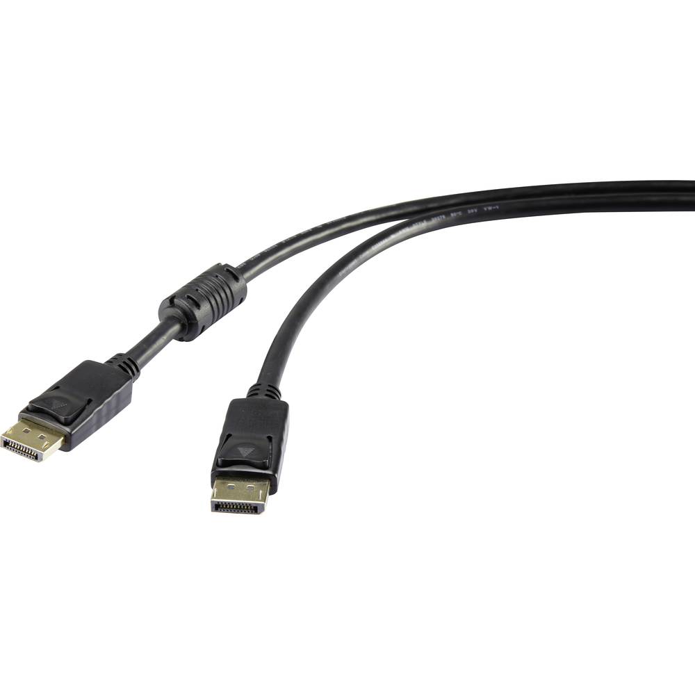Renkforce DisplayPort Aansluitkabel DisplayPort stekker, DisplayPort stekker 7.50 m Zwart RF-3433994 Vergulde steekcontacten, Met Ferrietkern DisplayPort-kabel