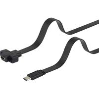 Renkforce USB 3.0 Verlengkabel [1x USB-C stekker - 1x USB-C bus] 0.25 m Zwart Schroefbaar, Zeer flexibel