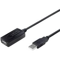 LogiLink USB 2.0 Anschlusskabel [1x USB 2.0 Stecker A - 1x USB 2.0 Buchse A] 10.00m Schwarz