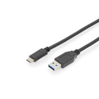 Digitus USB 3.1 Aansluitkabel [1x USB 3.1 stekker C - 1x USB 3.1 stekker Aâ] 1 m Zwart Afgeschermd (dubbel)