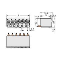 Wago Stiftgehäuse-Platine 2092 Polzahl Gesamt 6 Rastermaß: 5mm 50St.
