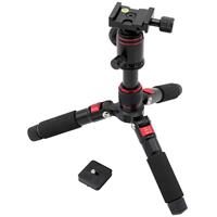 caruba Camera Mini Statief (heavy duty) - met balhoofd en Quick Release (zwart/rood)